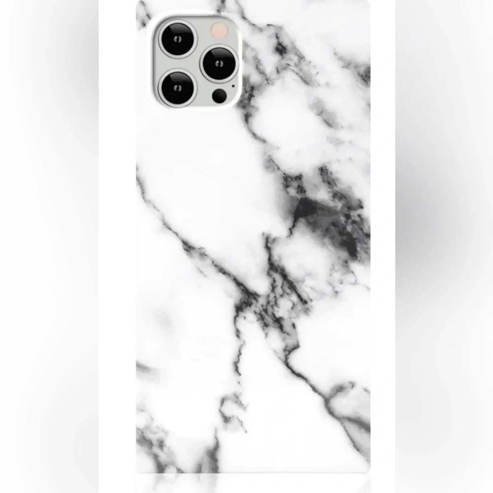 FLAUNT White Marble SQUARE iPhone 12 Pro/iPhone 12‎ Case